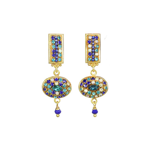 Michal Golan BELLA -Rectangle and Oval Dangle Earrings ~ S8551 | Adare's Boutique