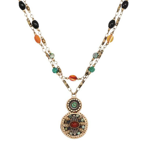 Michal Golan EARTH - Double Round Necklace ~ N3902 | Adare's Boutique