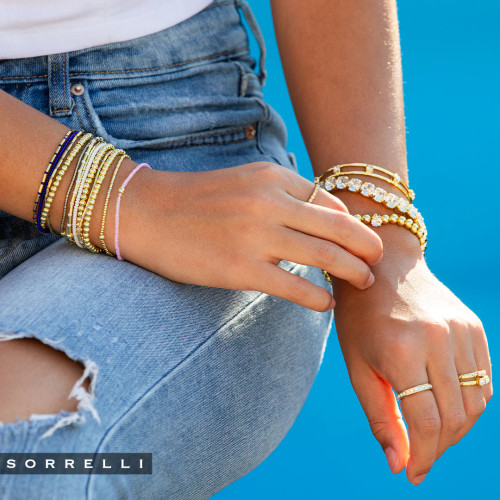 Sorrelli SAPPHIRE- Trina Stretch Bracelet Set ~ BFM5BGSAP | Adare's Boutique