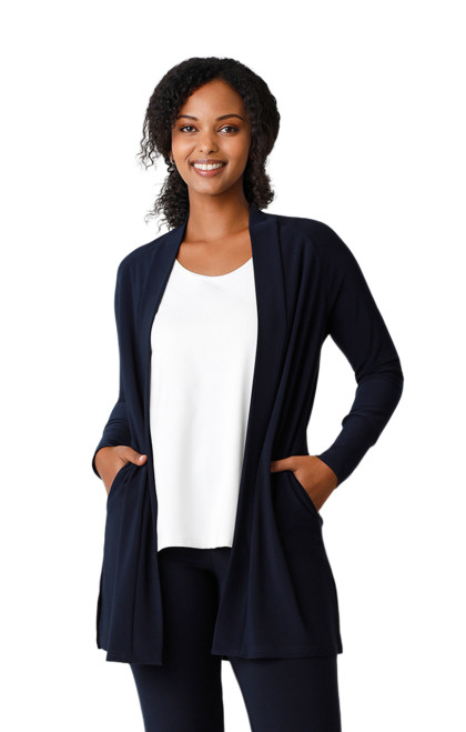 Everyday Cardigan Long by Sympli~25143-Navy-Front View|Adare's Boutique