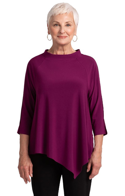 Raglan Handkerchief Top by Sympli -22328-2 - Amaranth - Front View | Adare's Boutique