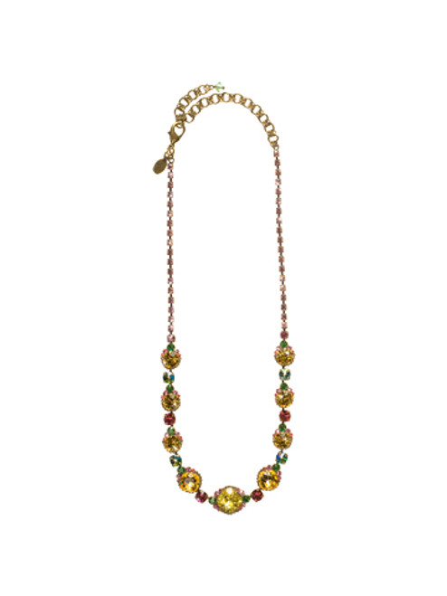 Sorrelli HIBISCUS - Crystal Strand Tennis Necklace ~ NCG3AGHIB | Adare's Boutique