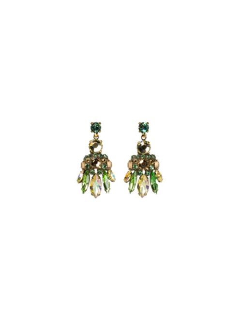 Sorrelli- Water Lily -Swarovski Crystal Chandelier Earrings-  ECJ47AGWL | Adares Boutique