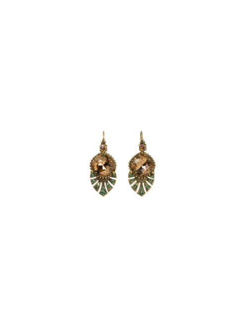 Sorrelli- Water Lily- Cascading Leaf Earrings-  ECJ1AGWL | Adares Boutique