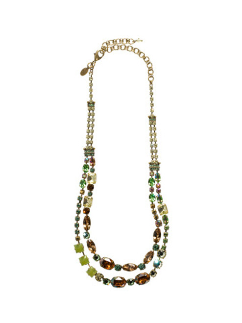 Sorrelli Water Lily- Double Strand Crystal Necklace ~NCC1AGWL | Adares Boutique