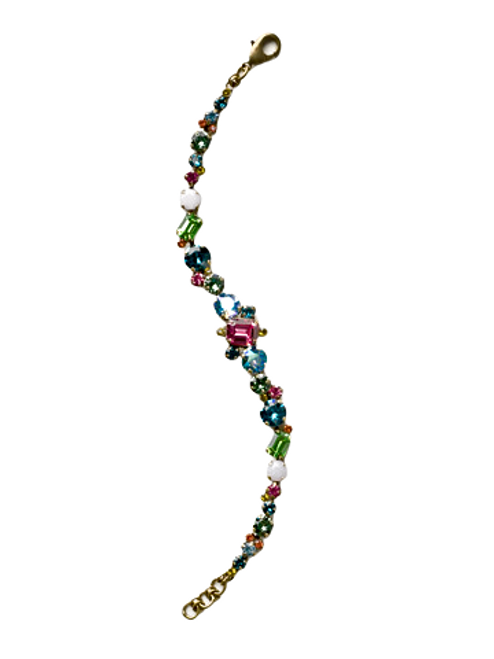 Sorrelli HAPPY BIRTHDAY - Classic Multi-Cut Crystal Line Bracelet ~ BCR137AGHB | Adares Boutique