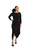 Reversible Drama Dress by Sympli-2864-Round Neck Front-Black