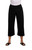 Side Slit Wide Capri by Sympli~ 22271-Black-Front View|Adare's Boutique