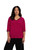 Tipped Reversible Cinch Top by Sympli~ 22268CB-4-Magenta/Black-V Neck Front View|Adare's Boutique