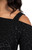 One Shoulder Top-Emboss- by Sympli~ 22294EJ-Black Animal Emboss-Detailed View|Adare's Boutique