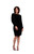 Velvet Side Twist Dress by Sympli~ V3810-Black-Front View|Adare's Boutique