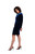 Velvet Side Twist Dress by Sympli~ V3810-Midnight Blue-Side View|Adare's Boutique