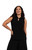 Twist Collar Tank by Sympli~ 21204 -Black-Front View|Adare's Boutique