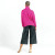 Twill Knit - Tipped Hem Sweater Top- By Clara Sunwoo (T92W7) -Hot Pink-Back View|Adare's Boutique
