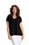 V Neck Slit Sleeve Top by Sympli-22318-Black-Front View|Adare's Boutique