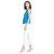 Sleeveless V-Neck Center Front Tie Soft Knit Top- By Clara Sunwoo-T49- Brilliant Blue-Side View | Adare's Boutique