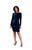 Velvet Side Twist Dress by Sympli~ V3810-Midnight Blue-Front View|Adare's Boutique