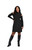 Turtle Neck Cut Out Shoulder Dress by Sympli~ 28150EJ-Black Animal Emboss-Front View|Adare's Boutique