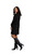 Turtle Neck Cut Out Shoulder Dress by Sympli~ 28150EJ-Black Animal Emboss-Side View|Adare's Boutique