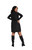 Turtle Neck Cut Out Shoulder Dress by Sympli~ 28150EJ-Black Animal Emboss-Back View|Adare's Boutique