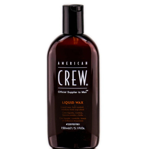 American Crew Liquid Wax provides a pliable styling finish that allows for easy styling and re-styling of the hair without a tacky feel. Adds staying power for a style that will last under conditions of high heat and humidity, but washes out easily with shampoo. Provides a natural looking finish with medium hold and shine.