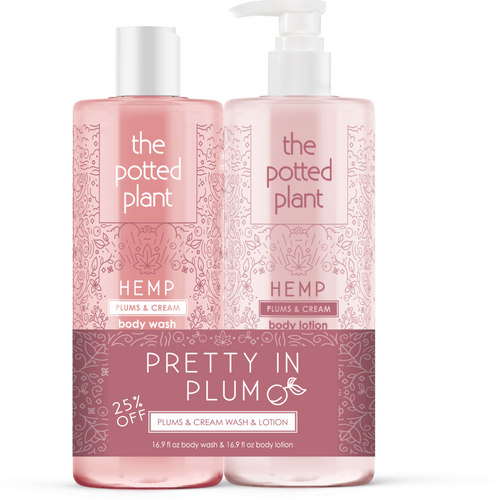 The Potted Plant Plums & Cream Duo Body Lotion & Body Wash 16.9oz