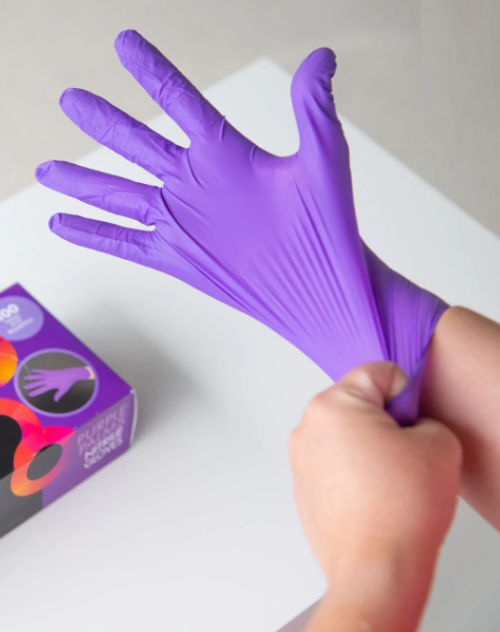 Framar Purple Paws Nitrile Gloves- Medium Purple