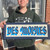 Des Moines felt banner in Old English Script being held