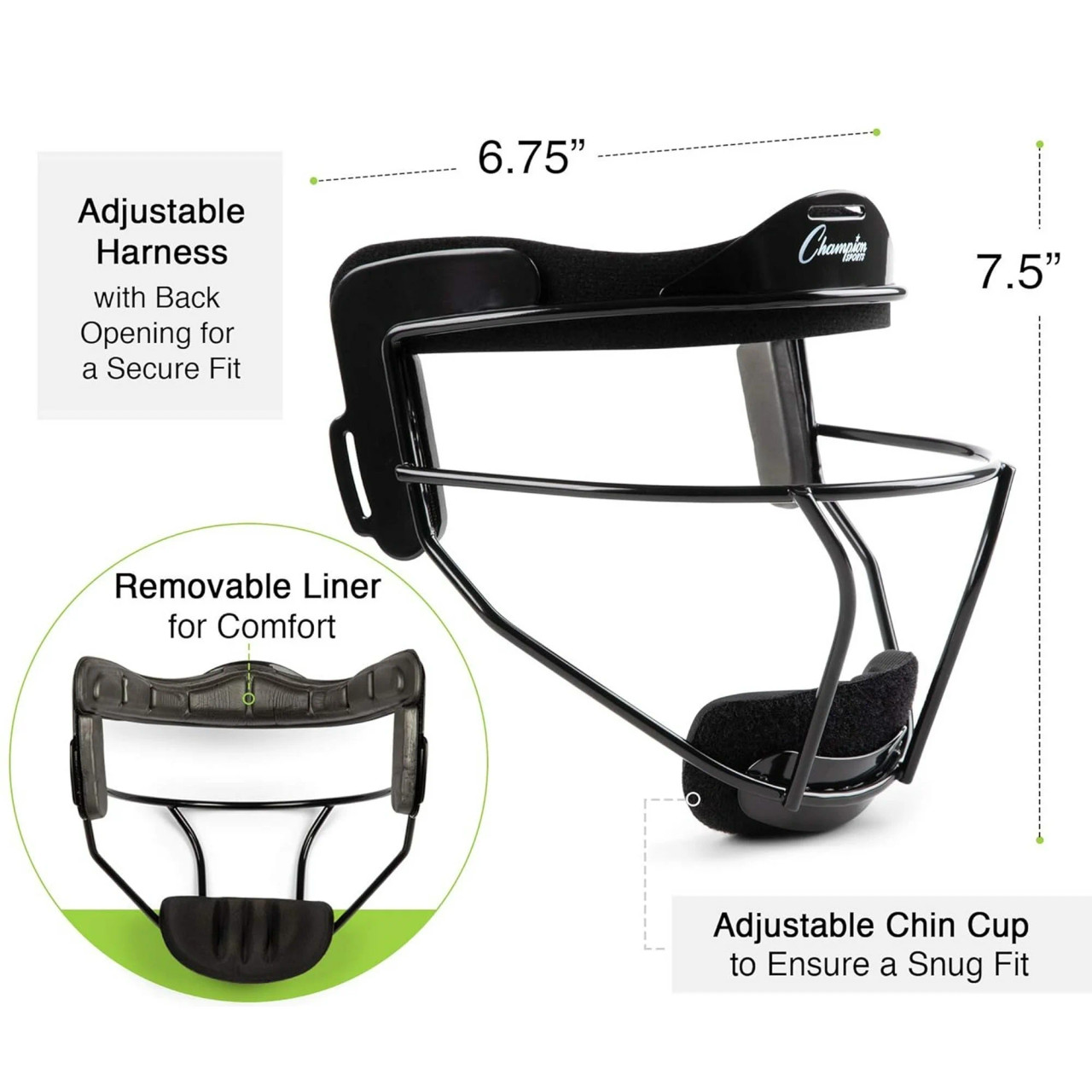 Champion Sports Classic Steel Softball Fielder's Face Mask - Thumbnail 5