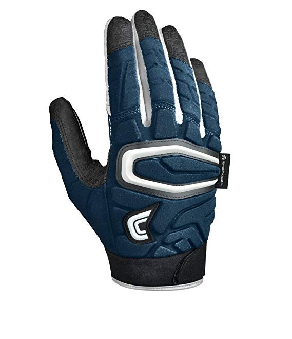 Cutters Blue Lineman Football Gloves Rev Pro Navy Blue Receiver