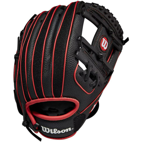 Wilson A200 Ez Catch Baseball Glove Black/Red 10": WBW10045510