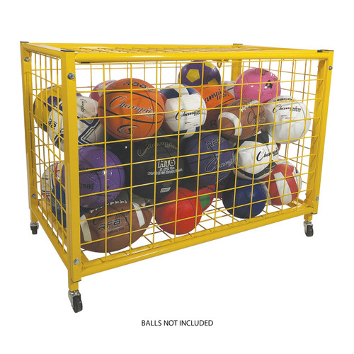 Champion Sports Full-Size Lockable Ball Locker, Yellow: LRCL