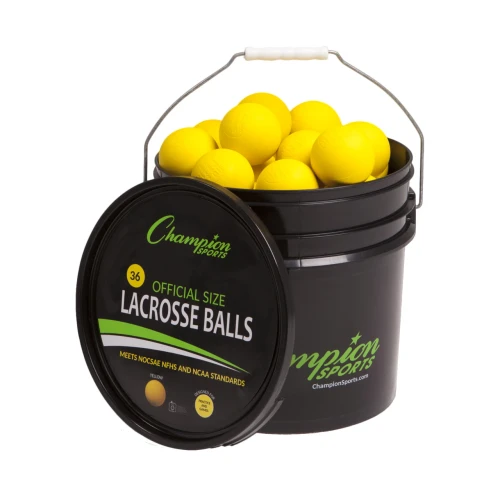 Champion Sports Lacrosse Ball Bucket, Yellow: LBYN36