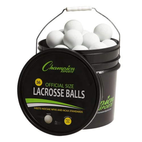 Champion Sports Lacrosse Ball Bucket, White: LBWN36