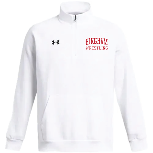 Hingham HS Under Armour Team White Embroidered Fleece Qtrzip
