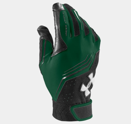 Under Armour Youth UA Clean Up Batting Gloves - Dk Green