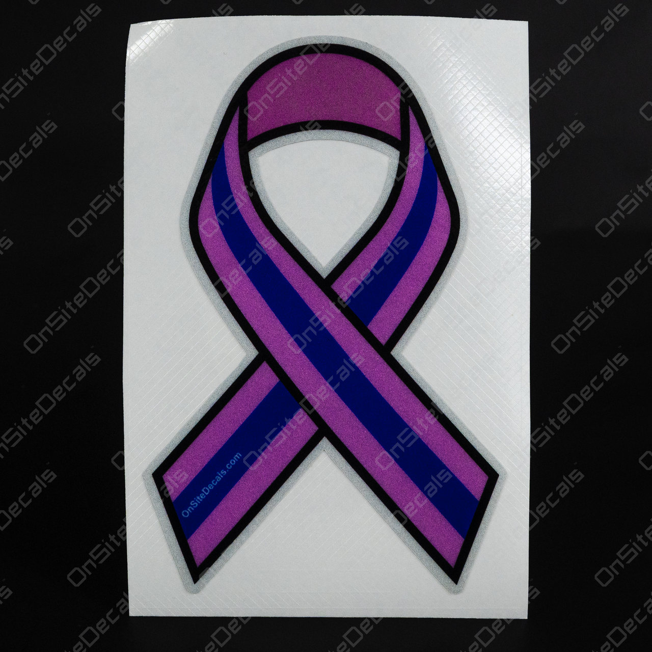 Blue Line Pink Ribbon Decal