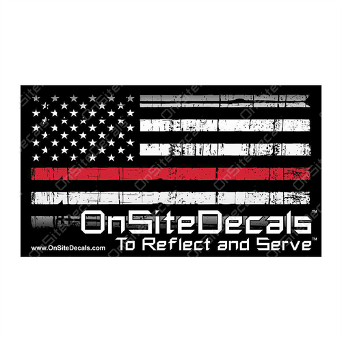 Red Line OnSiteDecals American Flag Decal