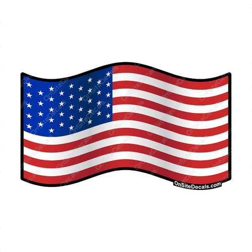 Waving American Flag Decal