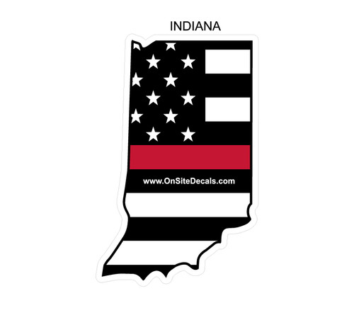 Red Line Reflective Indiana Decal