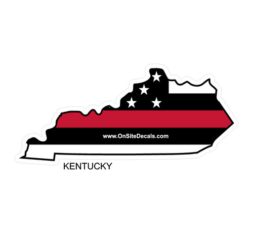 Red Line Reflective Kentucky Decal