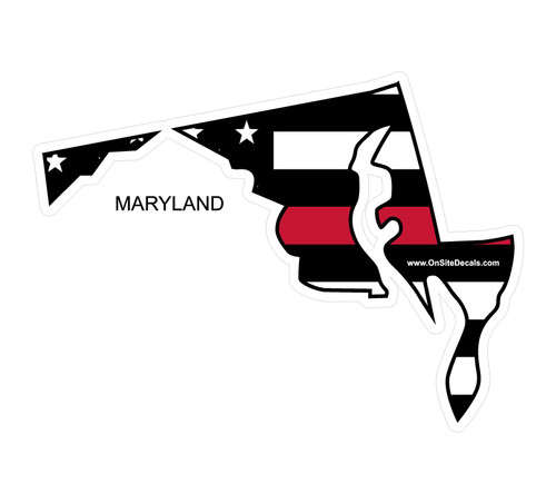 Red Line Reflective Maryland Decal