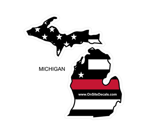 Red Line Reflective Michigan Decal