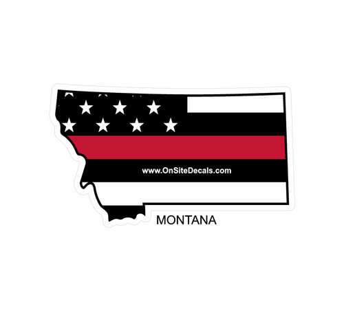 Red Line Reflective Montana Decal