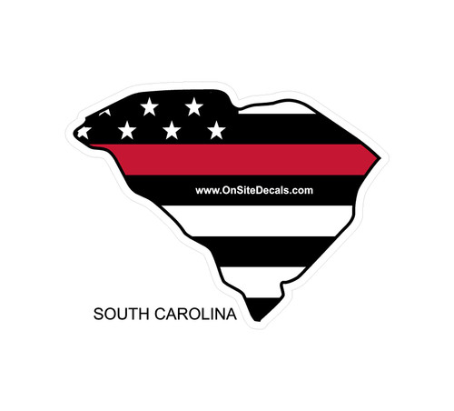 Red Line Reflective South Carolina Decal