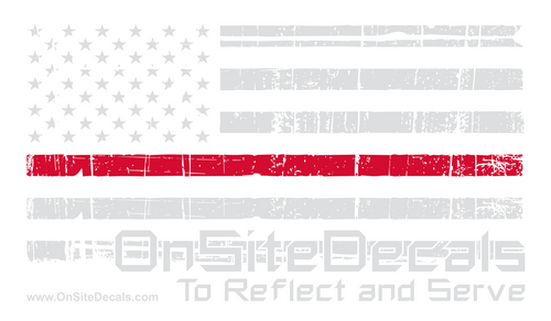 White Ghost Red Line Flag Decal
