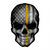 Gold Line American Flag Skull Decal