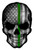 Green Line Skull Decal