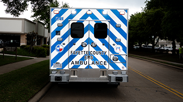 High-visibility EMS reflective chevrons enhancing safety and visibility for emergency medical services vehicles.