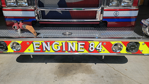 Front bumper fire engine chevrons